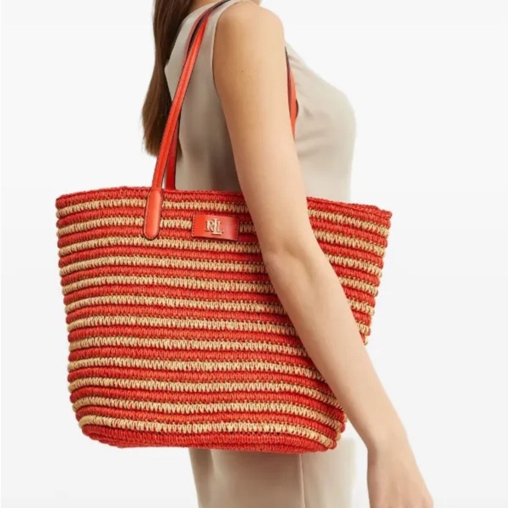 Ralph Lauren Straw Tote Bag Large